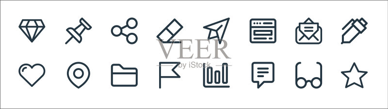 用户界面线图标线性设置质量线图标素材