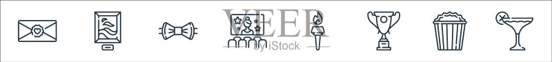 声誉线性图标质量集图标素材
