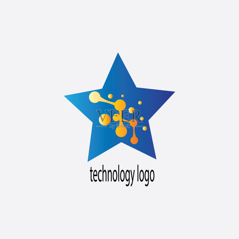 圆形背景上的科技简约标志图标素材