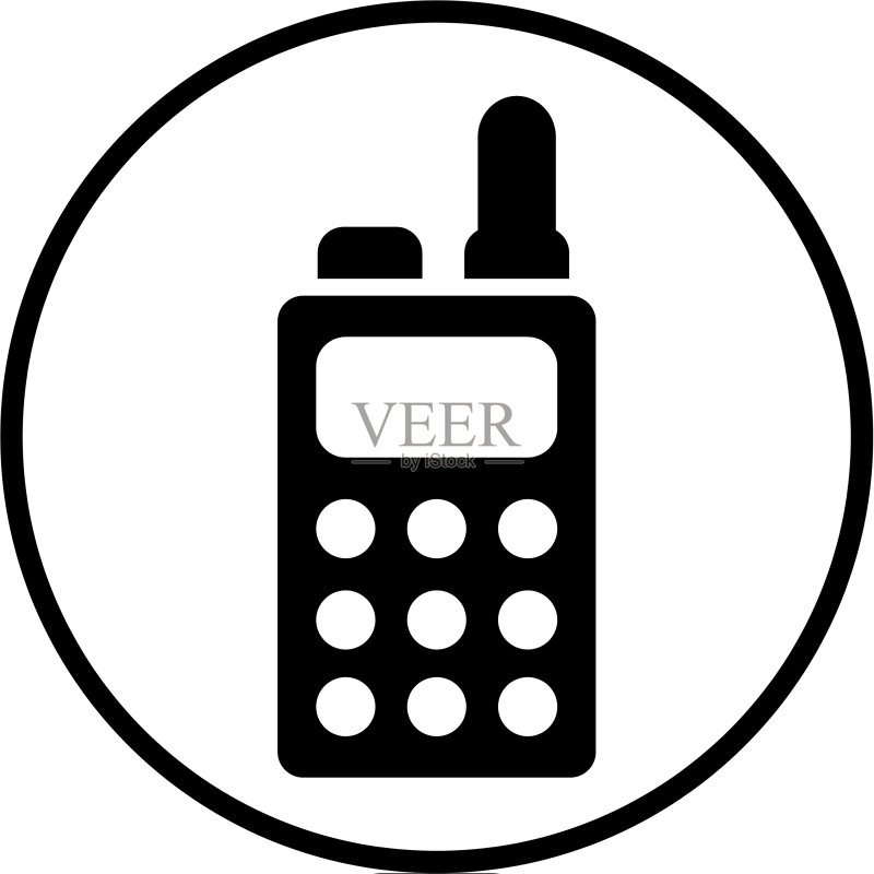 黑色对讲机图标图标素材