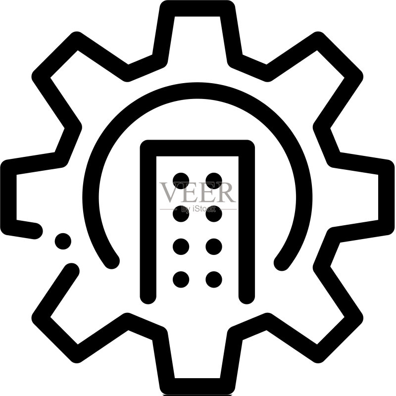 智能家居机械齿轮图标轮廓图标素材