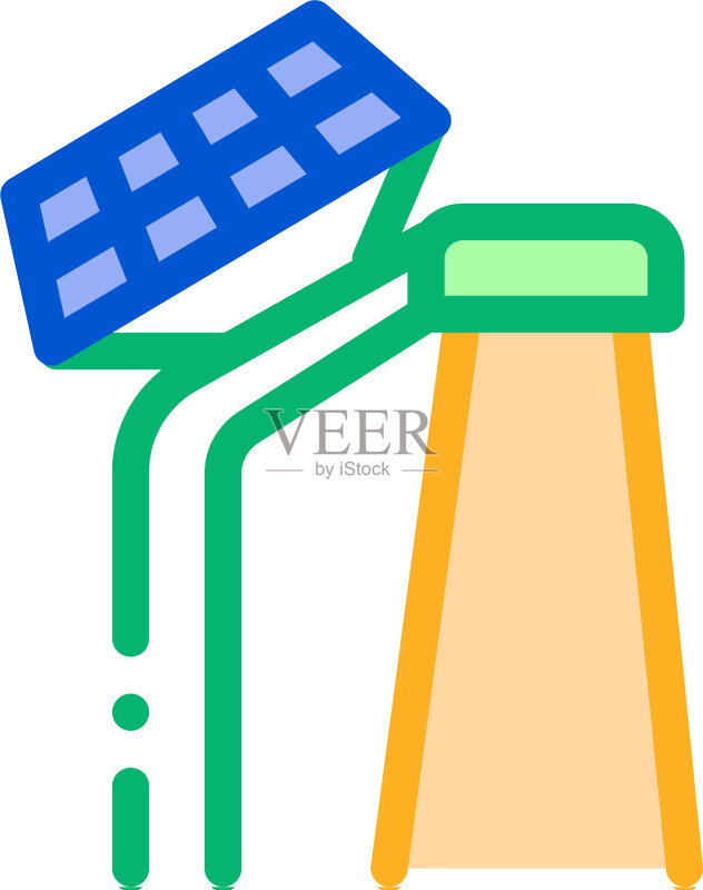 智慧城市太阳能电池图标轮廓图标素材