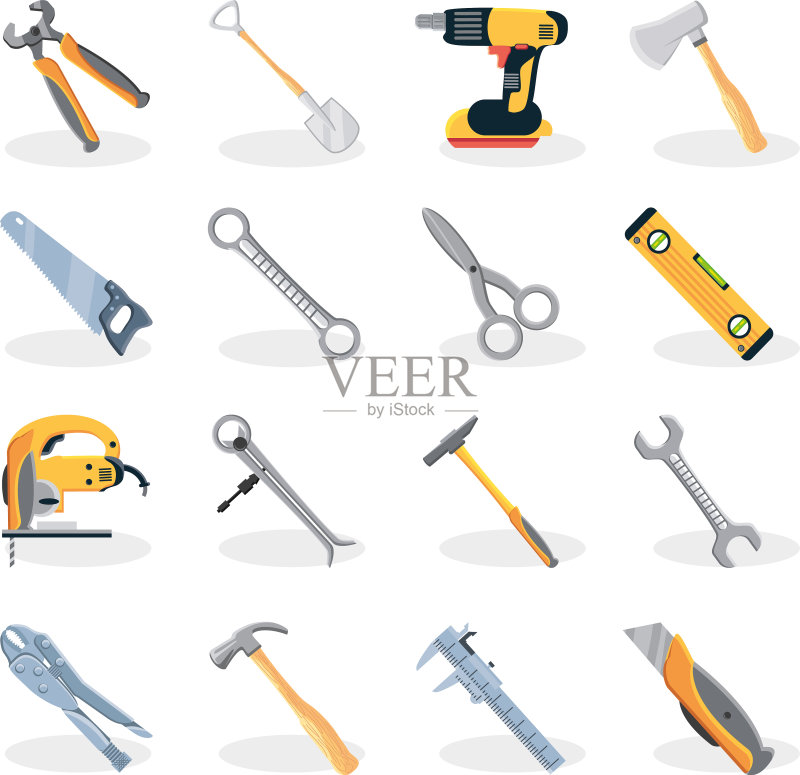 建筑工具图标集图标素材
