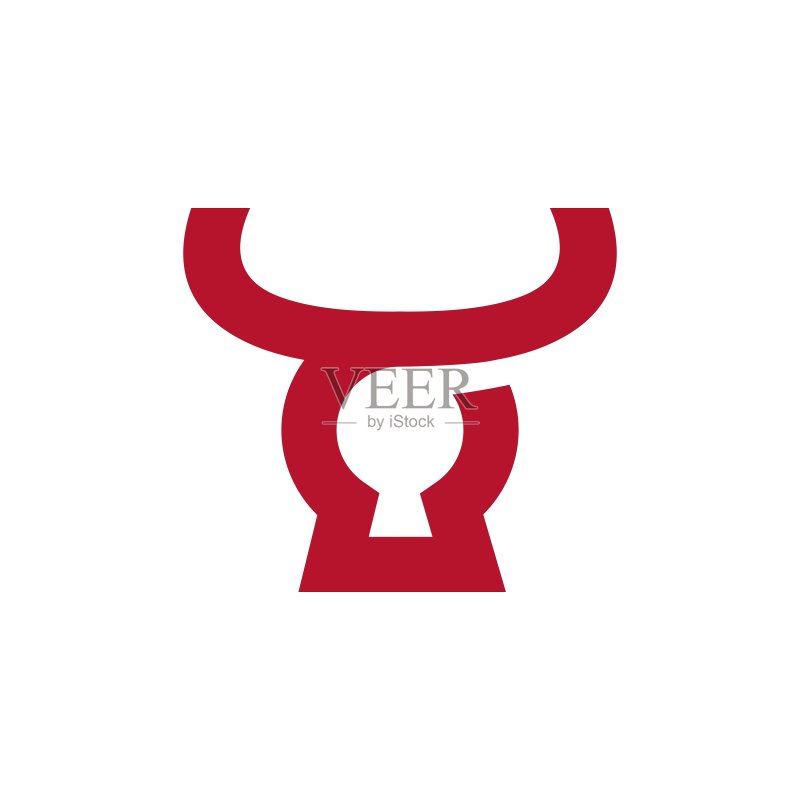 钥匙孔公牛头角矢量图标插画图标素材