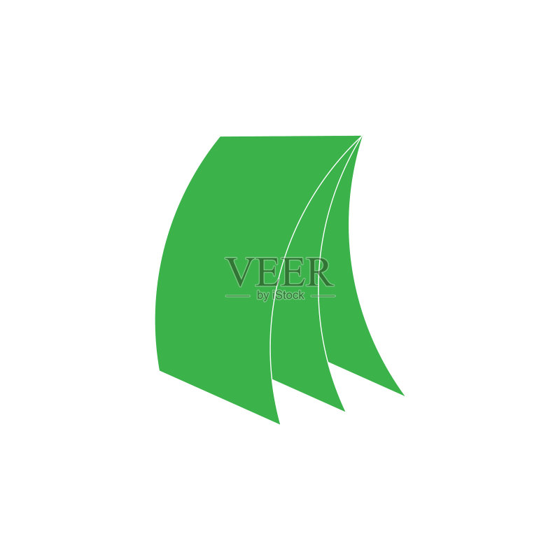 简约3D扁平几何纸质便签Logo图标素材