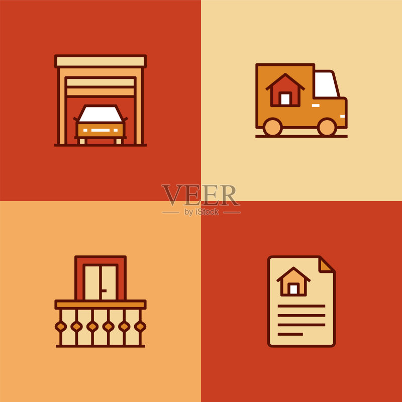 房地产代理多色图标图标素材