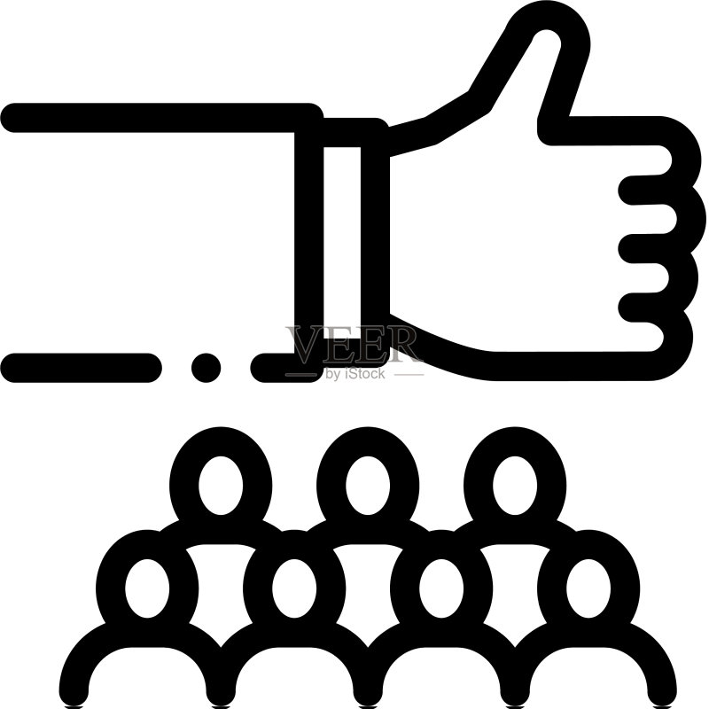 社交群组图标轮廓图标素材