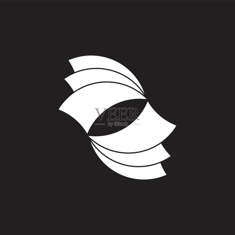 彩色纸质漩涡几何Logo图标素材
