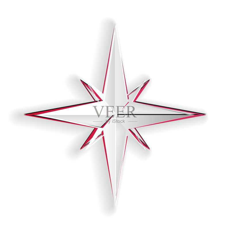 白色背景上的剪纸风向标图标图标素材