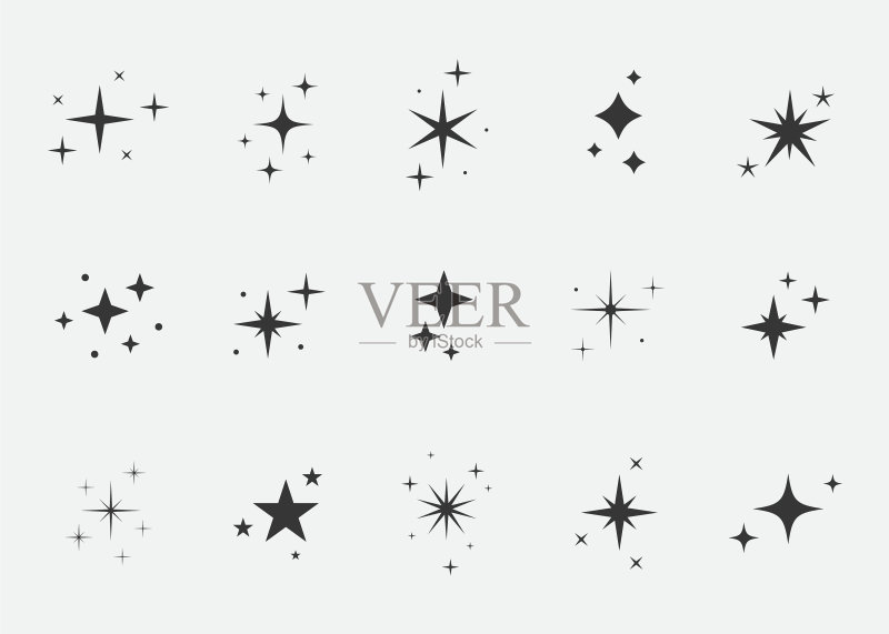 闪烁的星星图标集图标素材