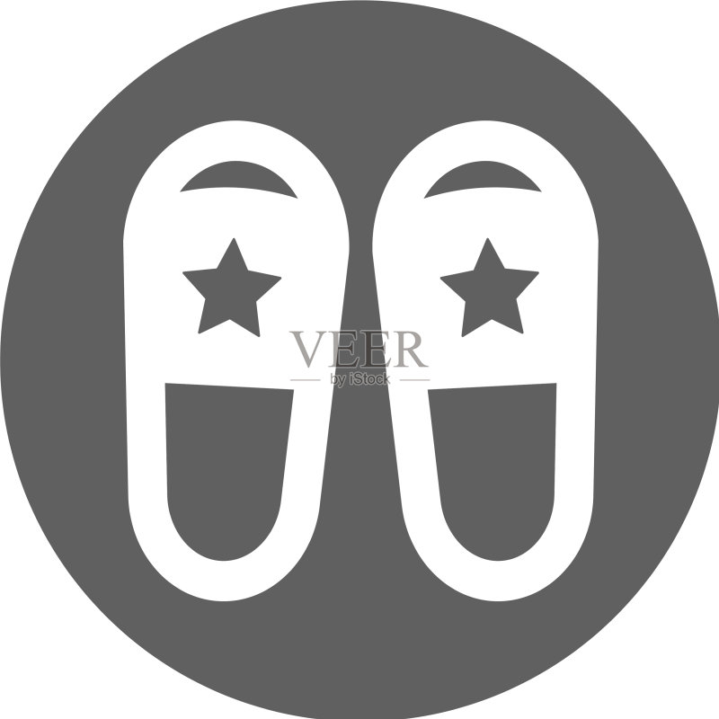 灰色拖鞋图标，白色背景图标素材