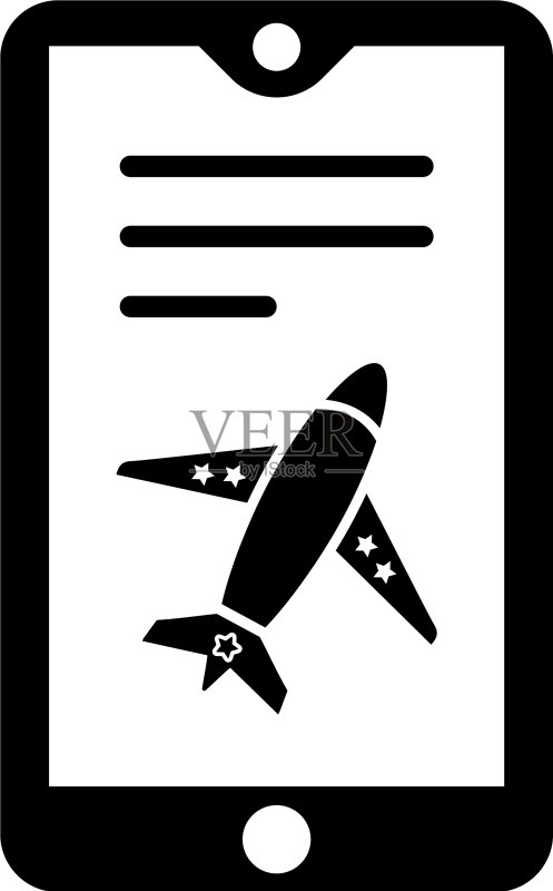 机票预订黑色图标图标素材
