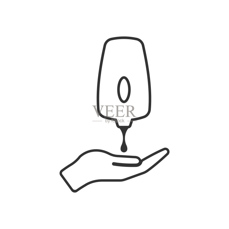 白色背景上的肥皂分配器图标图标素材