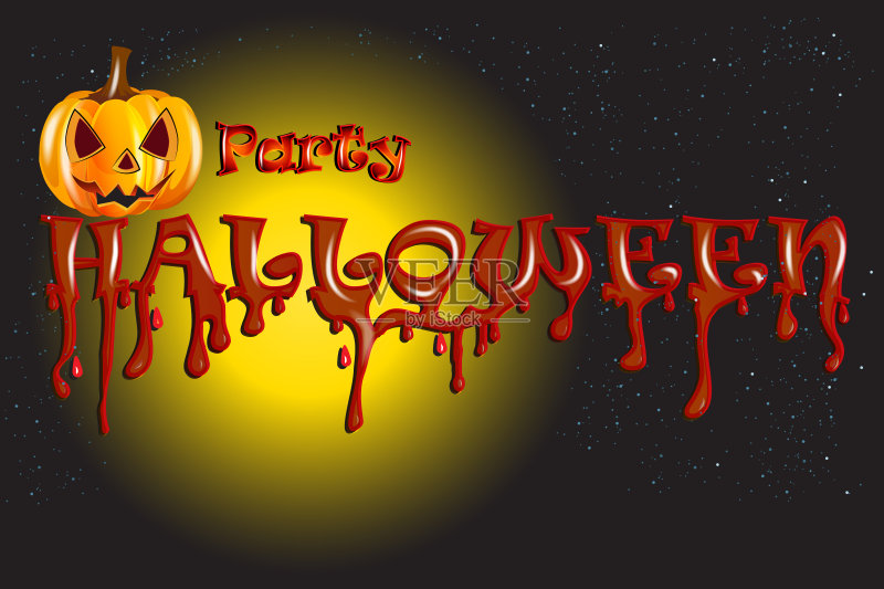 万圣节南瓜派对背景正版插画素材