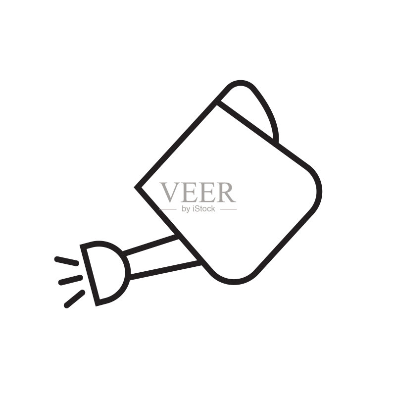 水壶，用于Web应用程序和移动概念的流行线条风格的简单园艺图标。矢量图EPS10图标素材