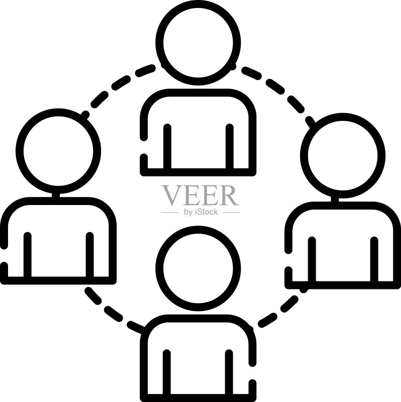 合作办公线性风格图标图标素材
