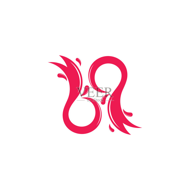 字母BQ蓝色水花符号标志图标素材