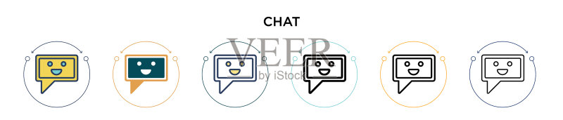 填充细线轮廓描边聊天图标图标素材