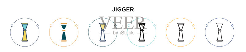 带轮廓的量酒器图标图标素材