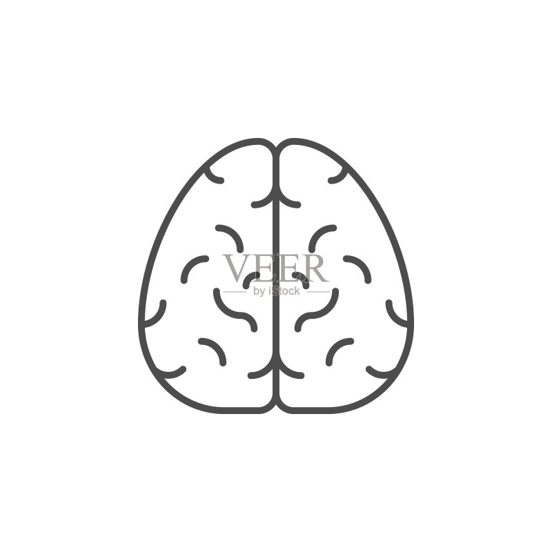 人脑线条轮廓图标图标素材