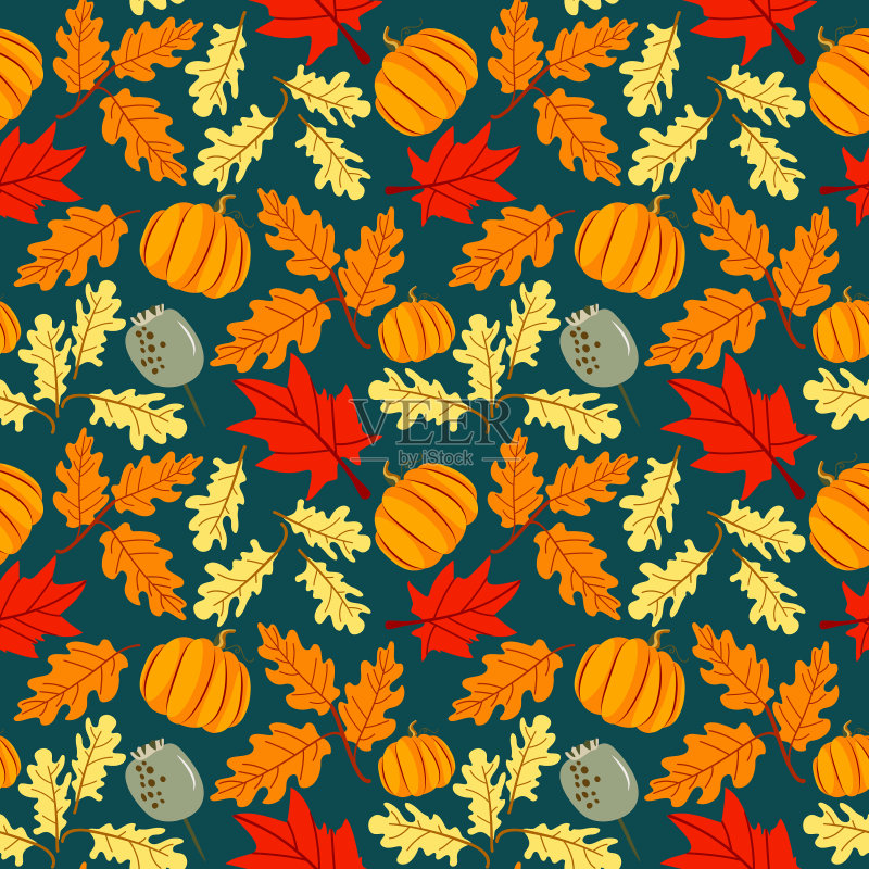 无缝图案手绘花卉背景正版插画素材