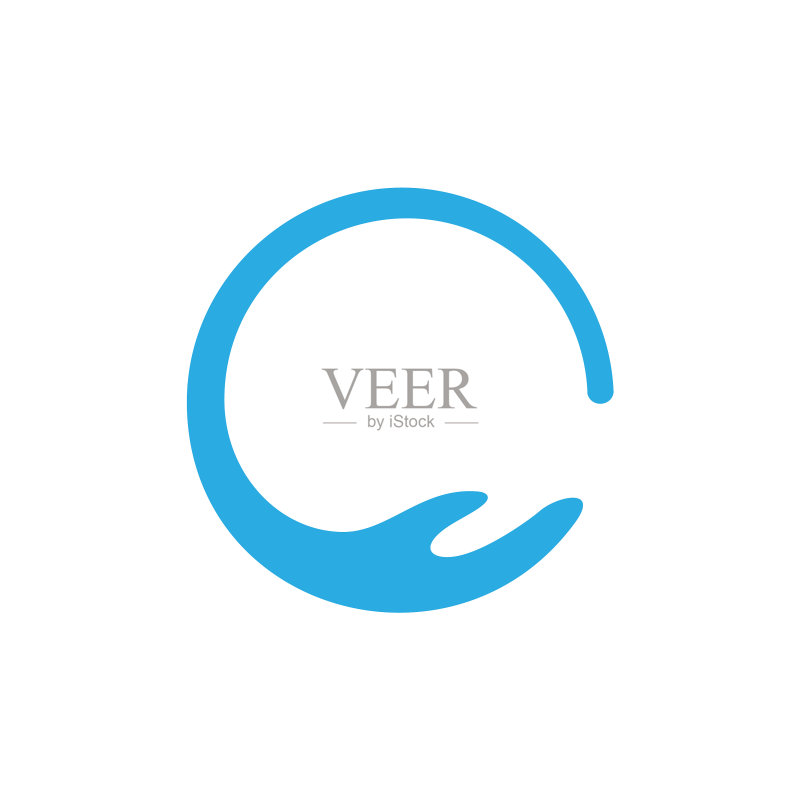 圆形波浪手部护理造型Logo图标素材