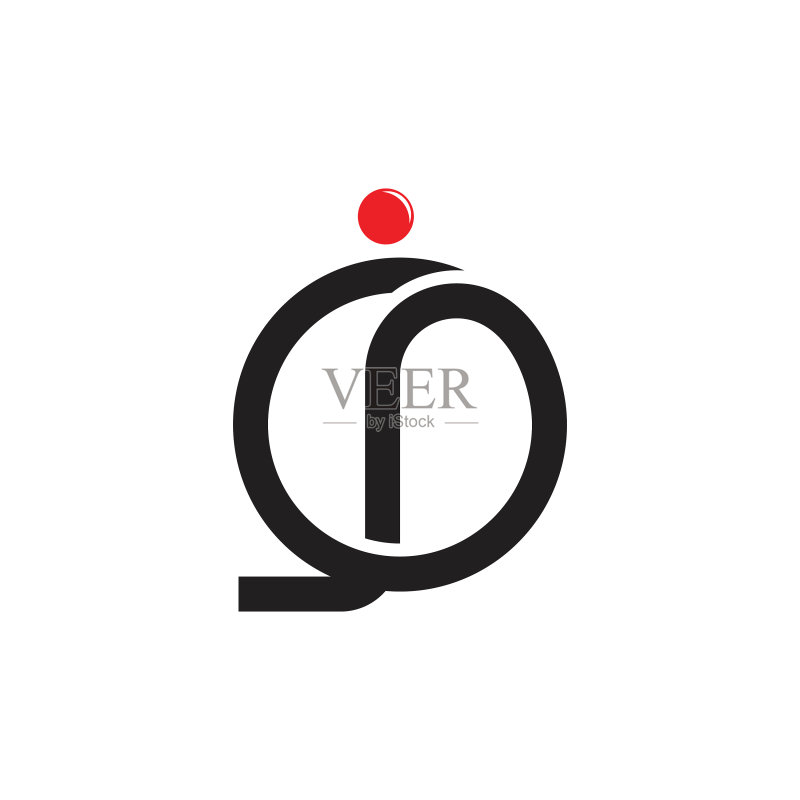 抽象字母OJ圆形线条标志图标素材