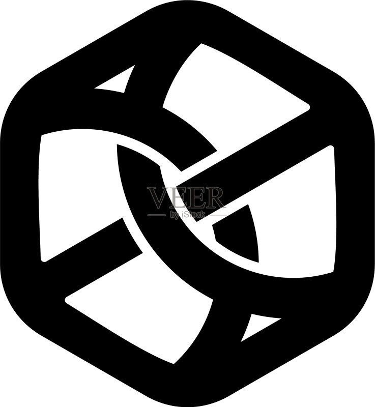 链接的六边形电线设计符号logo图标素材