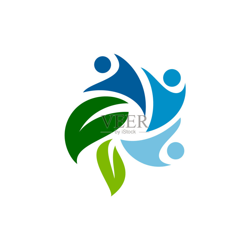 树叶人物logo图标素材