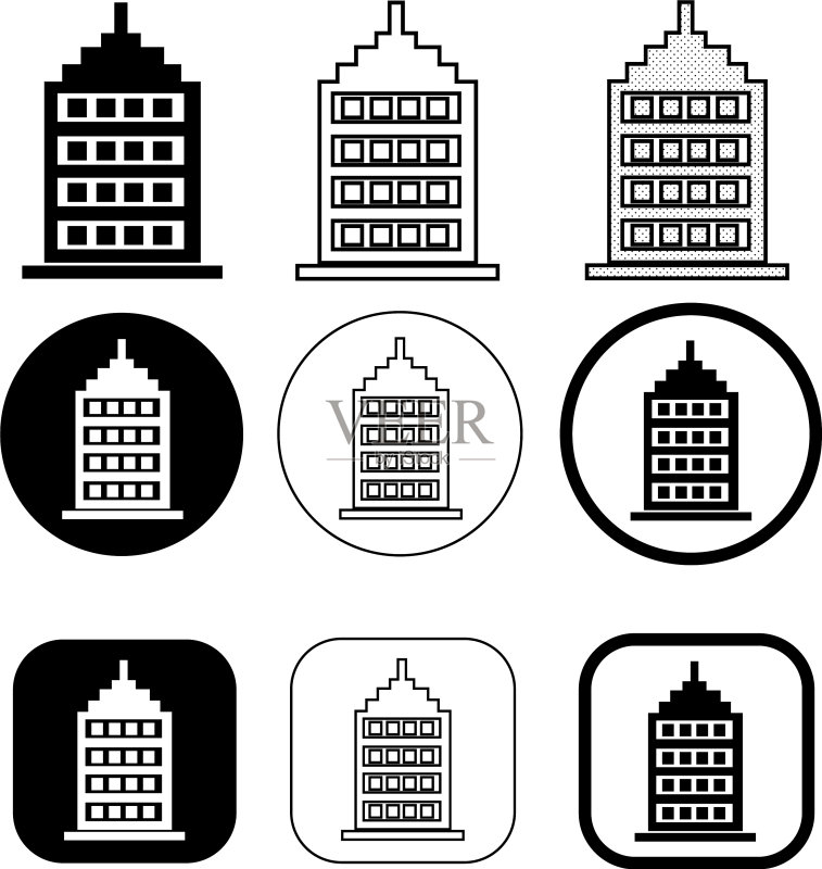简约建筑图标标志设计图标素材