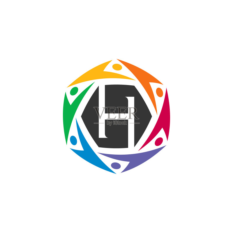 字母H社区标志模板图标素材