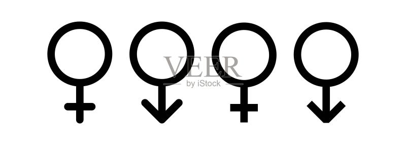 性别符号。女性和男性图标。男人和女人标志。矢量EPS 10。隔离在白色背景上图标素材