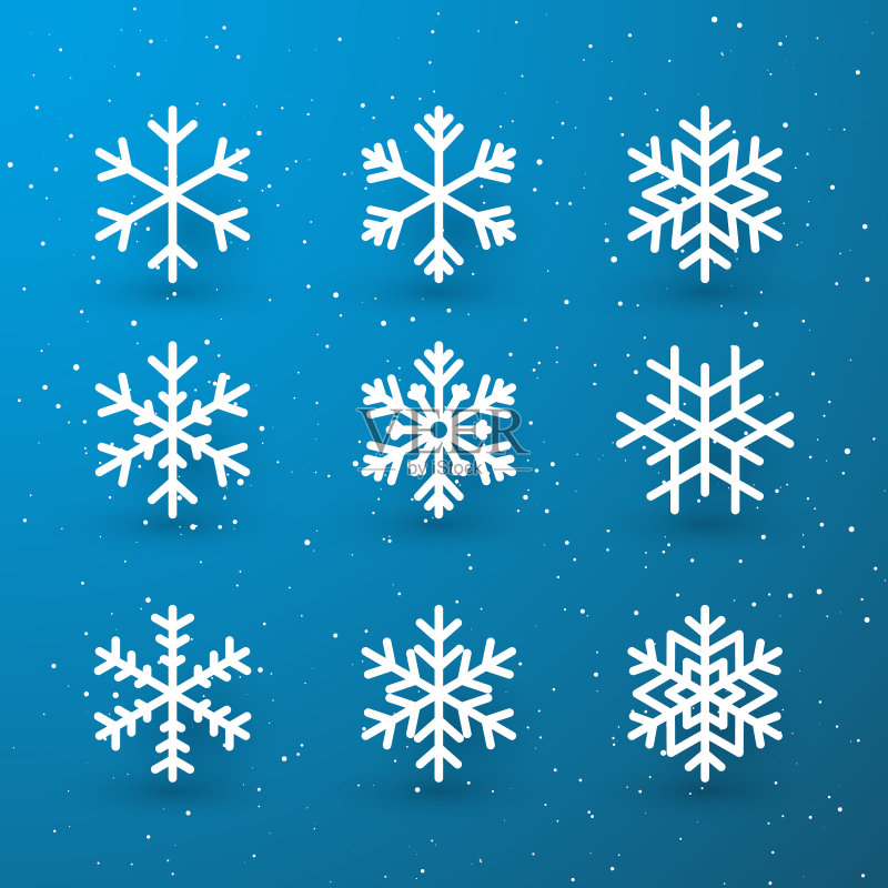 雪花冬季白色隔离图标图标素材