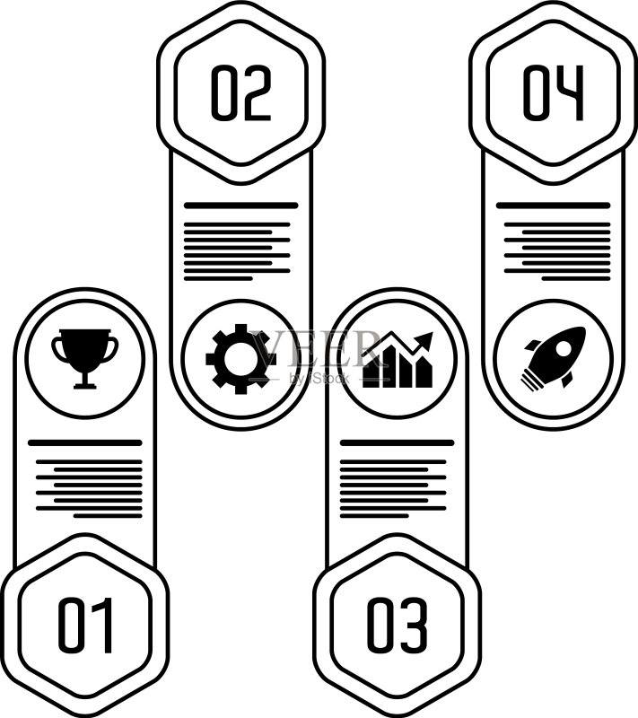 带有数字和图标的信息图表统计数据图标素材