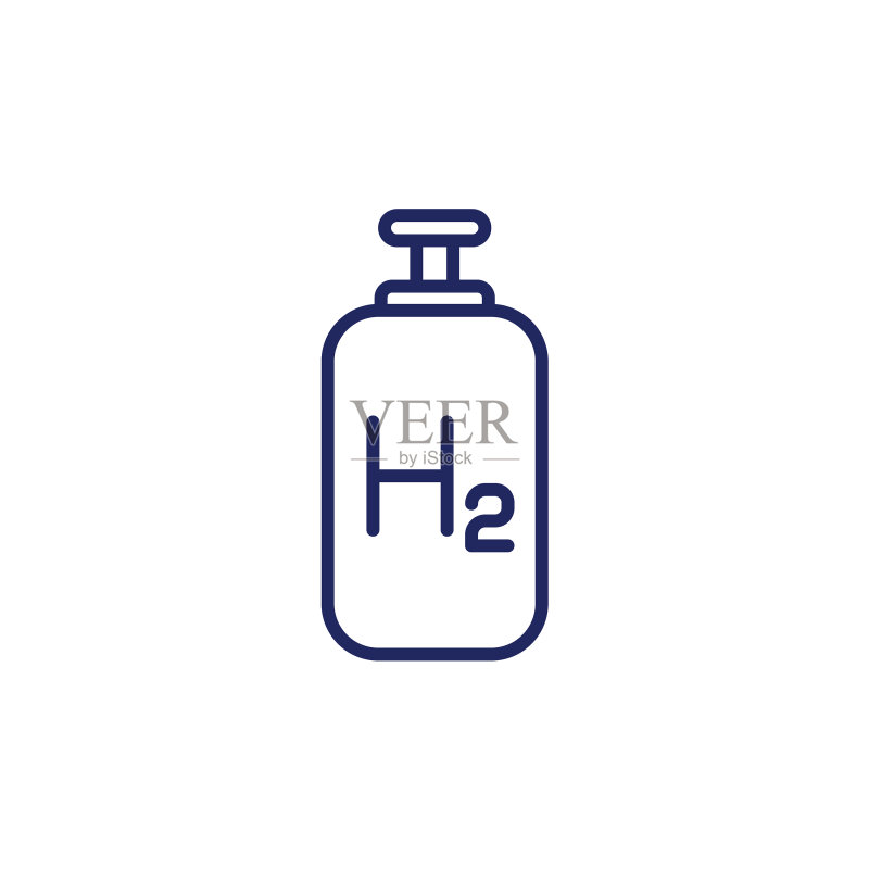 白色氢气罐线条图标图标素材