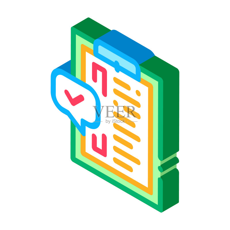 任务清单审核2.5D图标矢量图图标素材