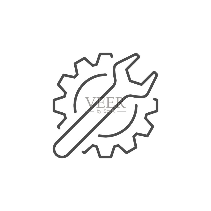 设置线性图标或机械概念图标素材
