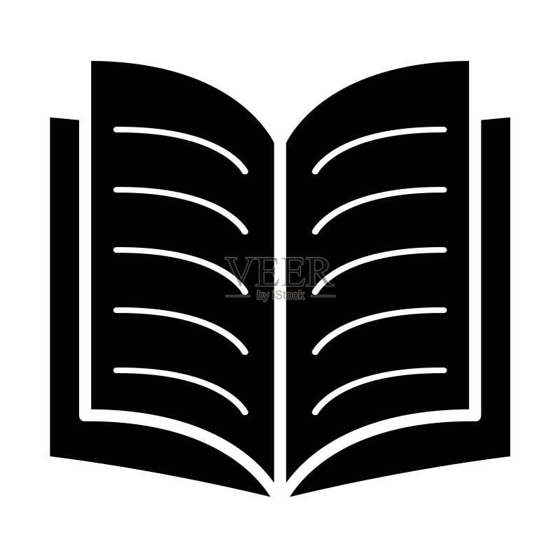打开的教育课本图书馆符号图书图标图标素材