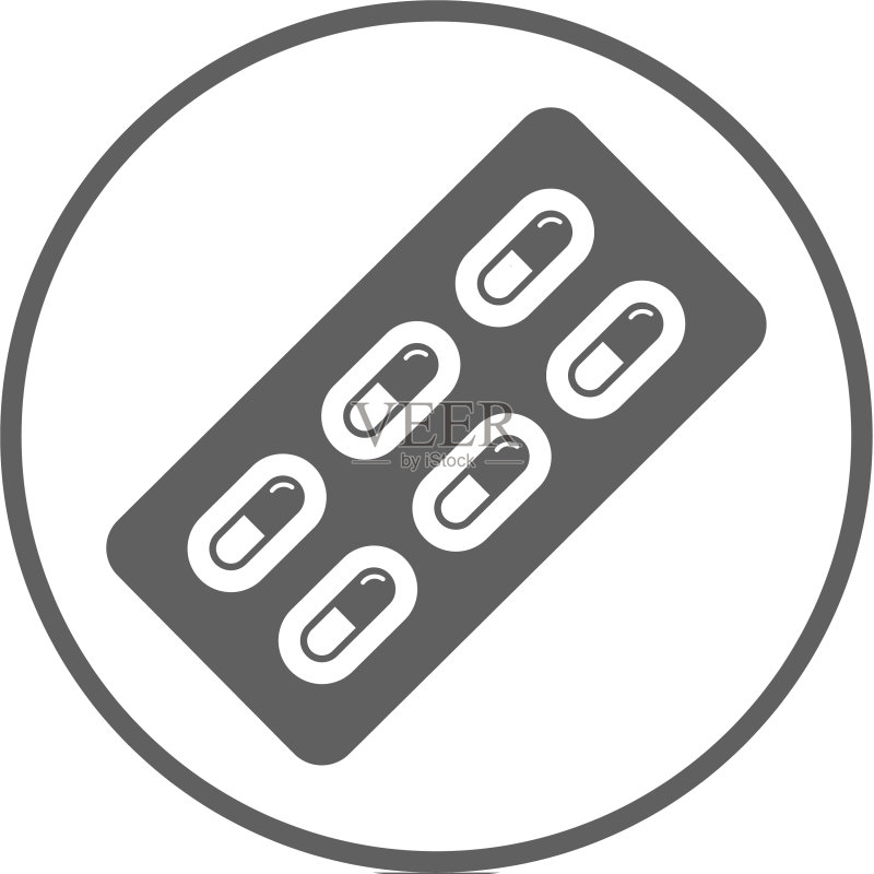 灰色药丸片剂图标图标素材