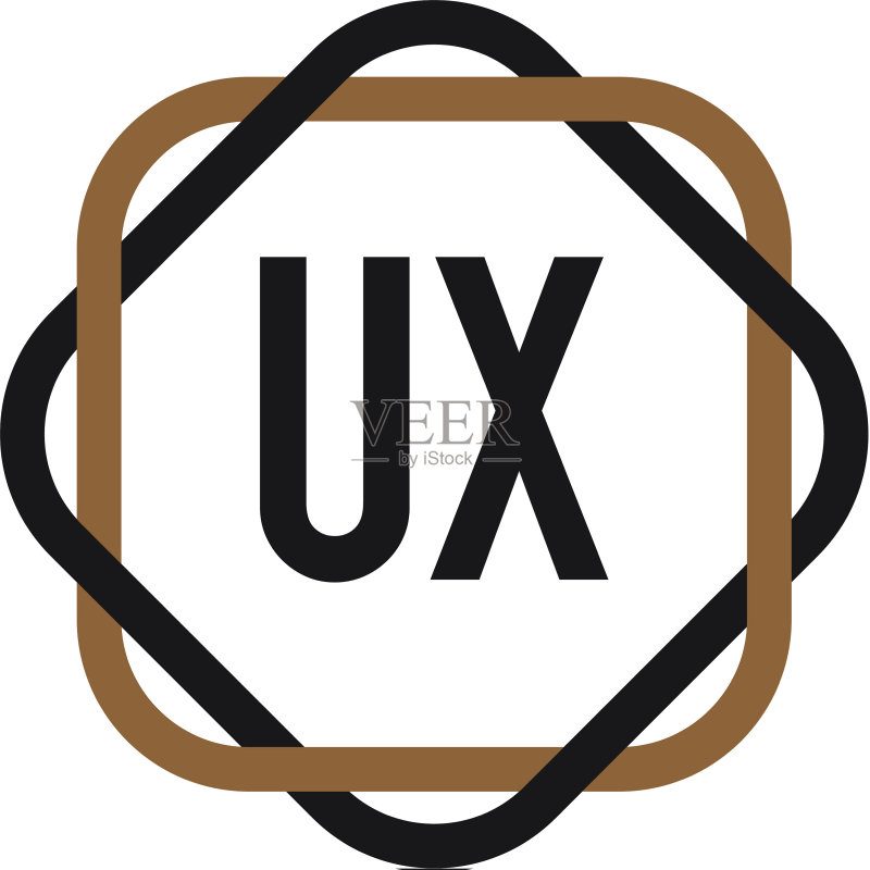字母UX优雅标志设计模板图标素材