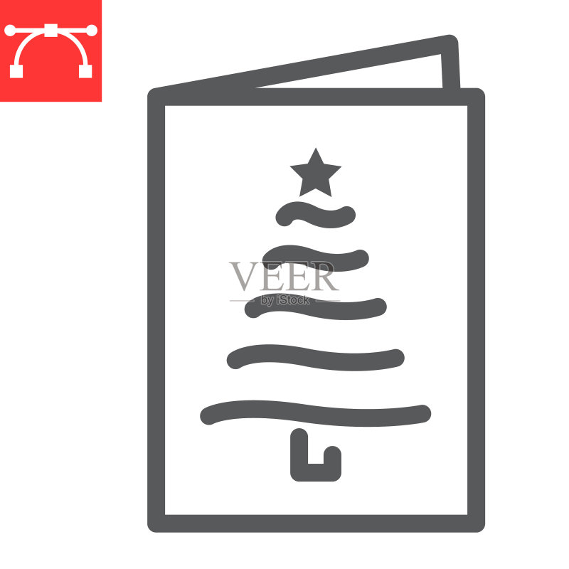 圣诞贺卡线条图标圣诞快乐图标素材