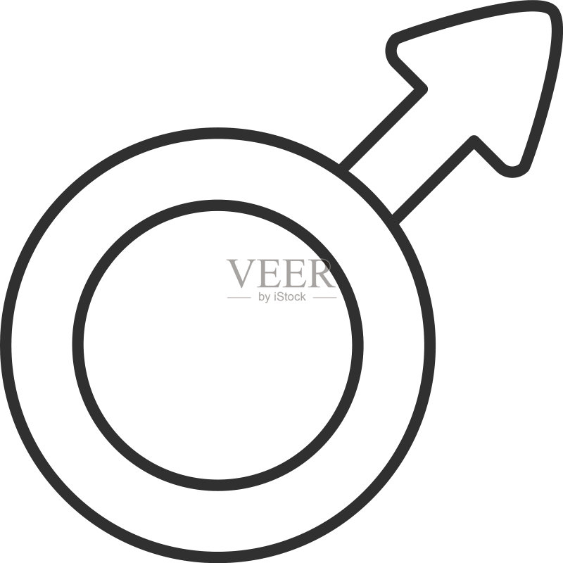 男性性健康标志线条图标图标素材