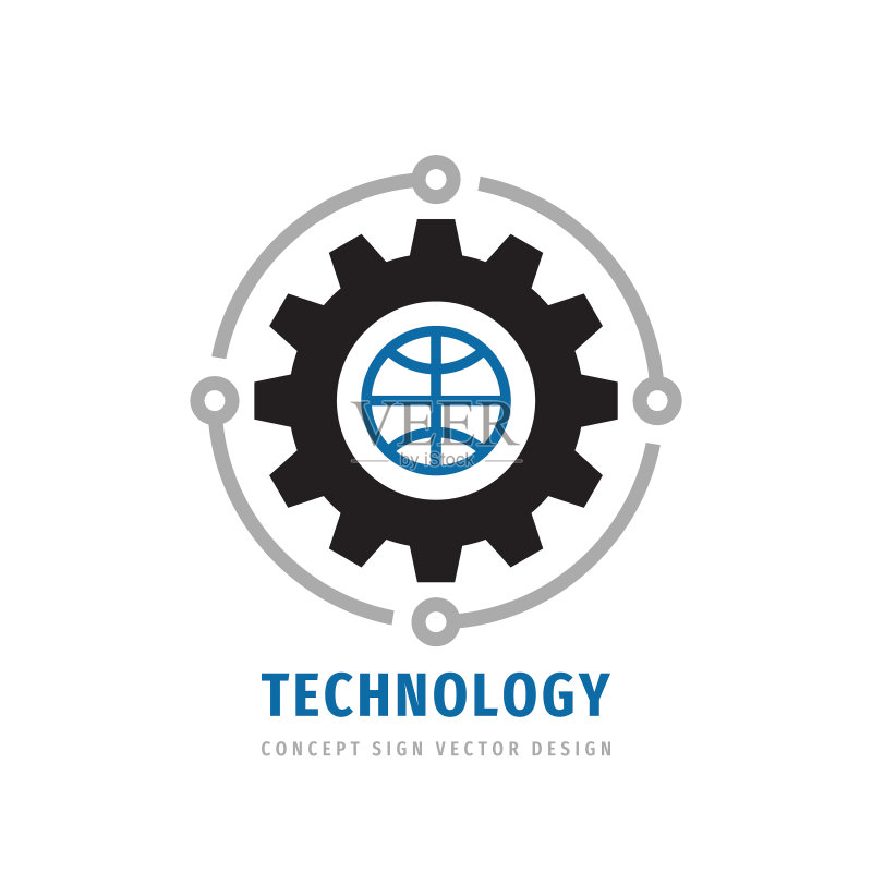 全球技术齿轮概念商业Logo图标素材