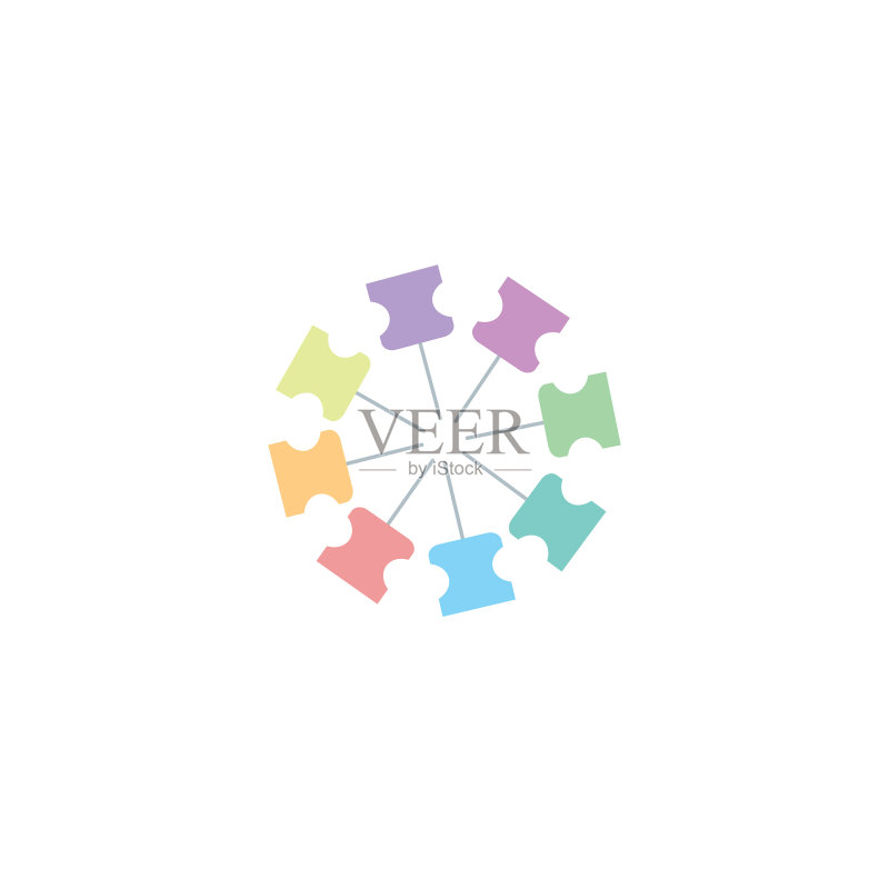 彩色设计的文具图标边框标志图标素材
