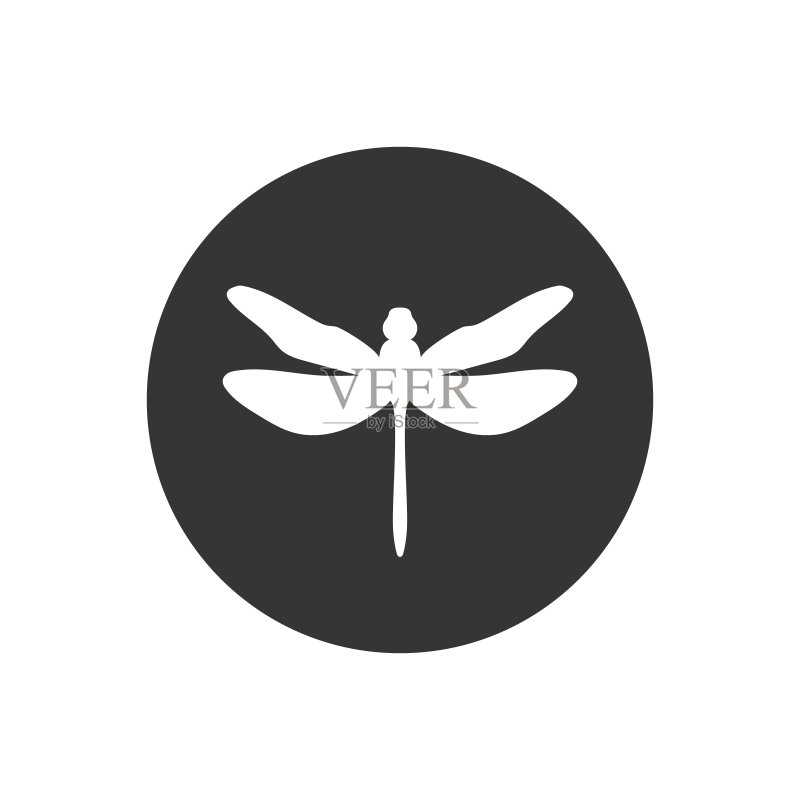 蜻蜓logo模板矢量白色图标设计图标素材