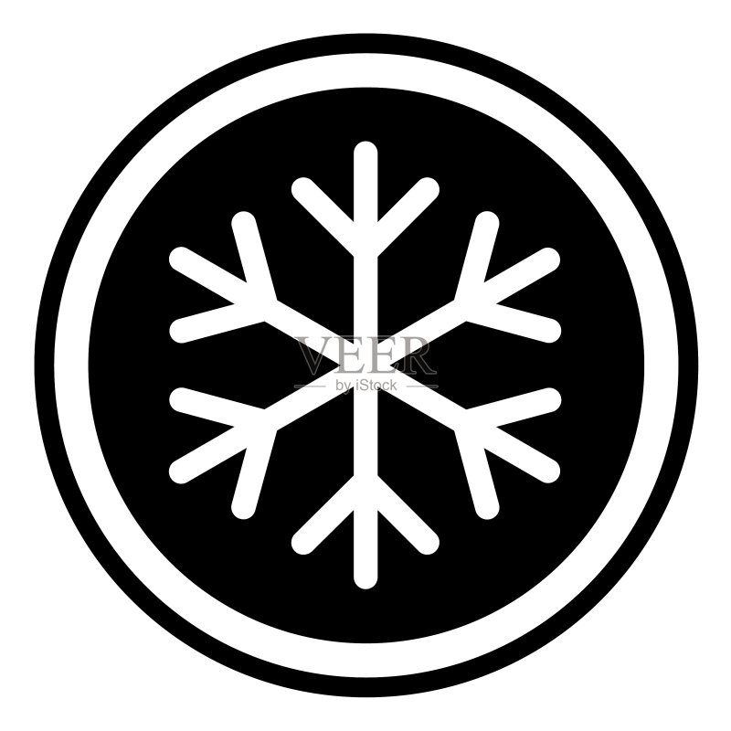 冬季雪花图标：危险冰凌警示标志图标素材