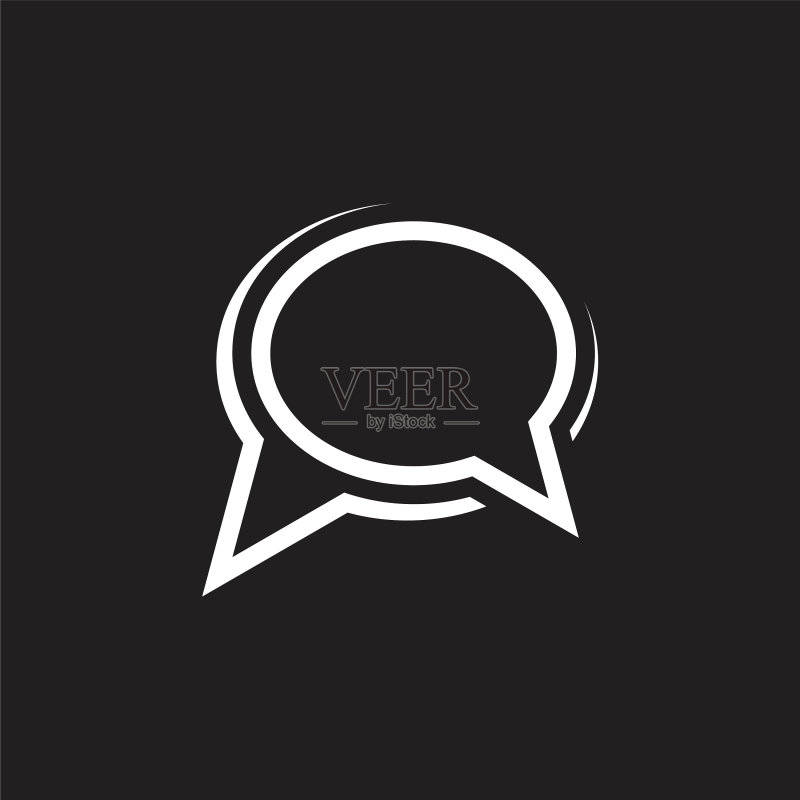 简约气泡对话几何Logo图标素材