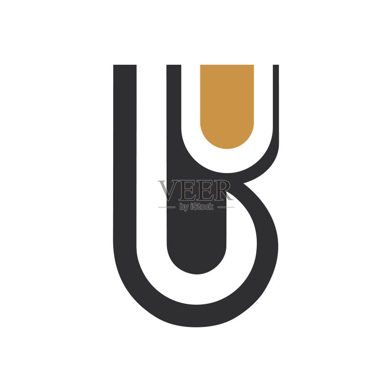 UB或BU首字母logo设计图标素材