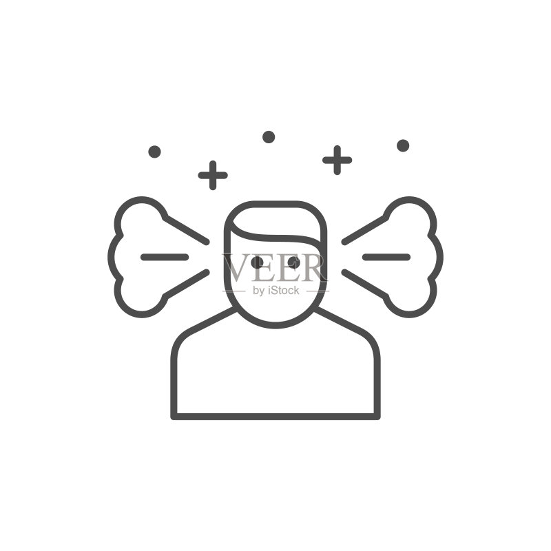 情绪压力线性轮廓图标图标素材