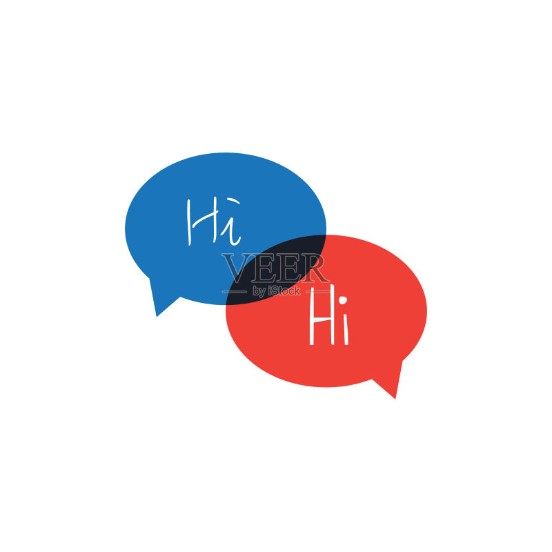 带有文本“Hi”的语音聊天气泡图标素材